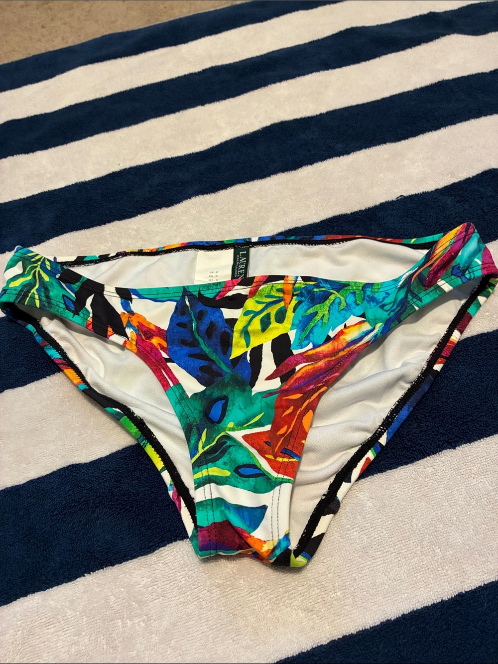 Lauren Ralph Lauren Multicolor Tropical Leaf Bikini Bottoms